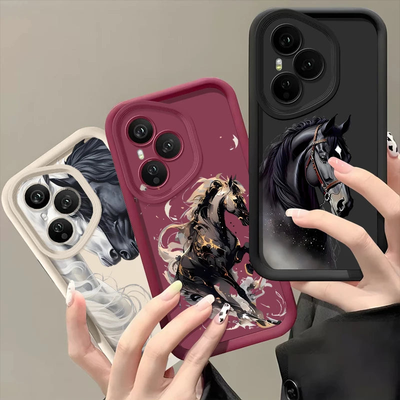Creative Horse Pattern Phone Case For Honor 400 200 Pro Magic7 Lite X8c X9c Smart X6a X6b X6c Shockproof Soft TPU Silicone Cover