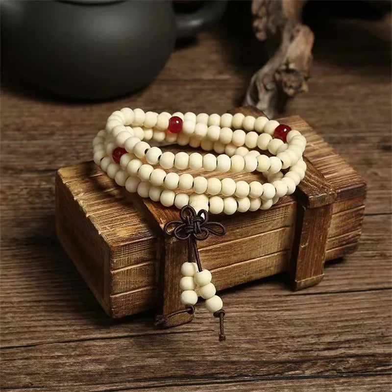 108-Bead Sandalwood Mala Bracelet & Necklace