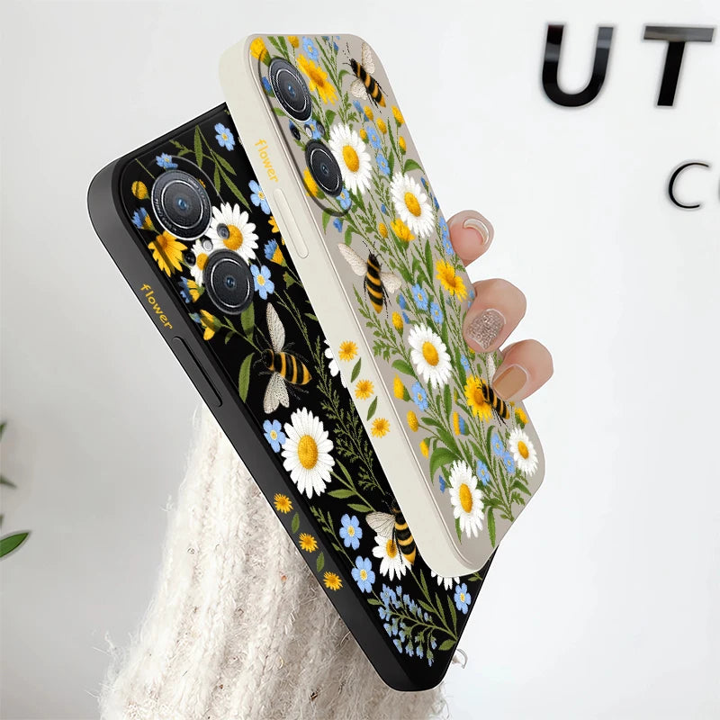 Bee Pattern Phone Case For Huawei Y9 Prime Y7 Pro 2019 Y7A Y9S Nova 6 9 SE 8i 5T 3i P20 P30 P40 Lite E P Smart Z Plus Soft Funda