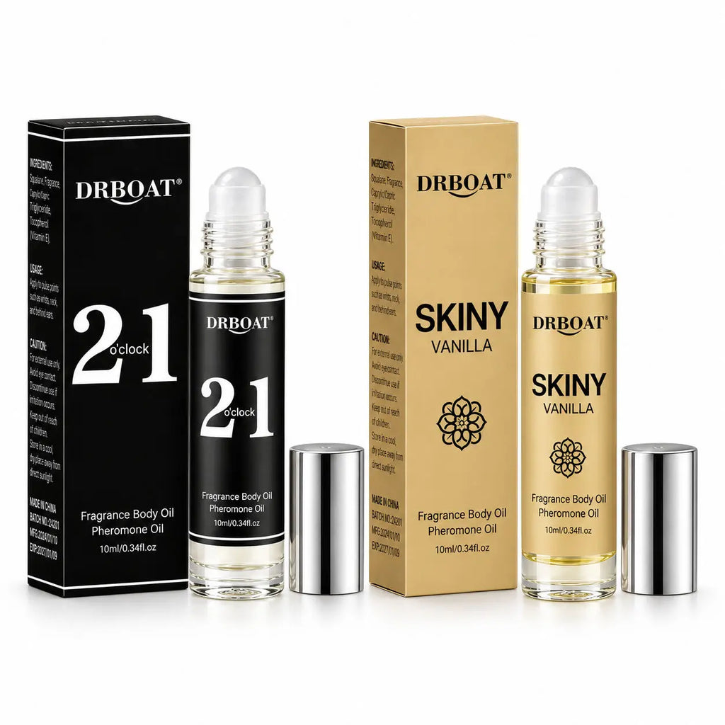 Men Roll On Perfume Oil, Caramel Amber Vanilla & Soft Sandalwood Vanilla, Long Lasting Alcohol-Free Fragrance