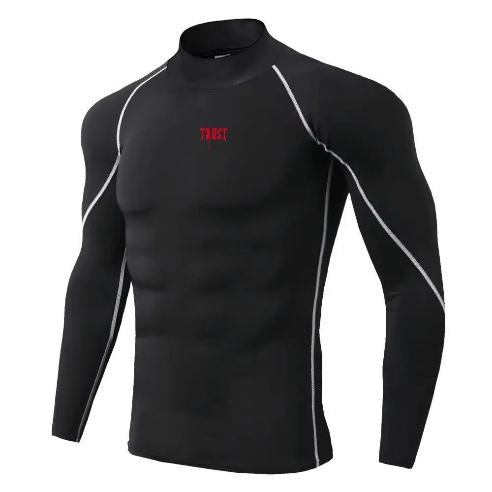 Men Sport T-shirt Quick Dry Bodybuilding Running Shirt Long Sleeve Compression Top Gym T Shirt Men Fitness Tight Men Underwear