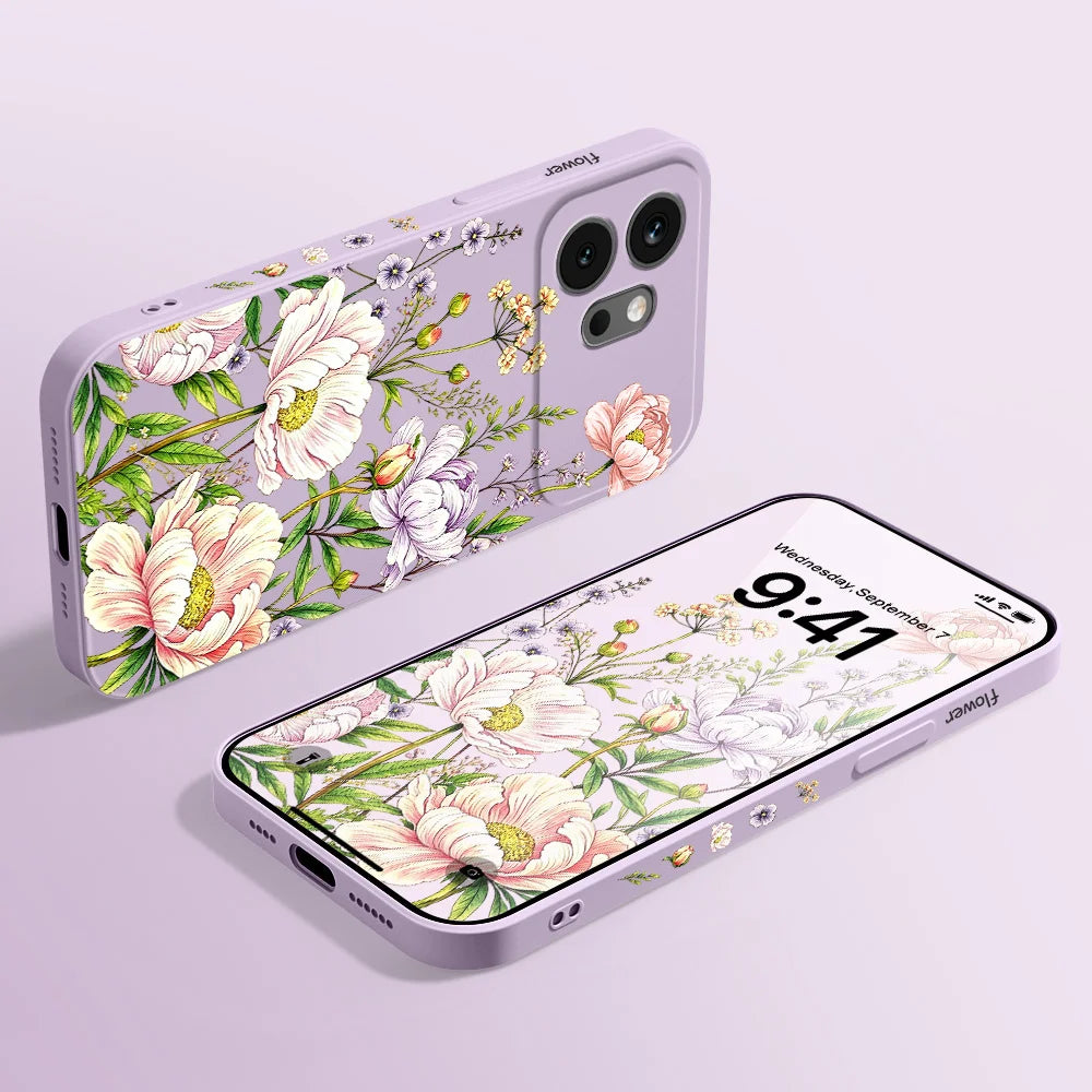 Peony Patch Phone Case For Huawei Honor 600 400 300 200 100 90 Pro Lite Smart Magic 8 7 4 Silicone Soft Cover
