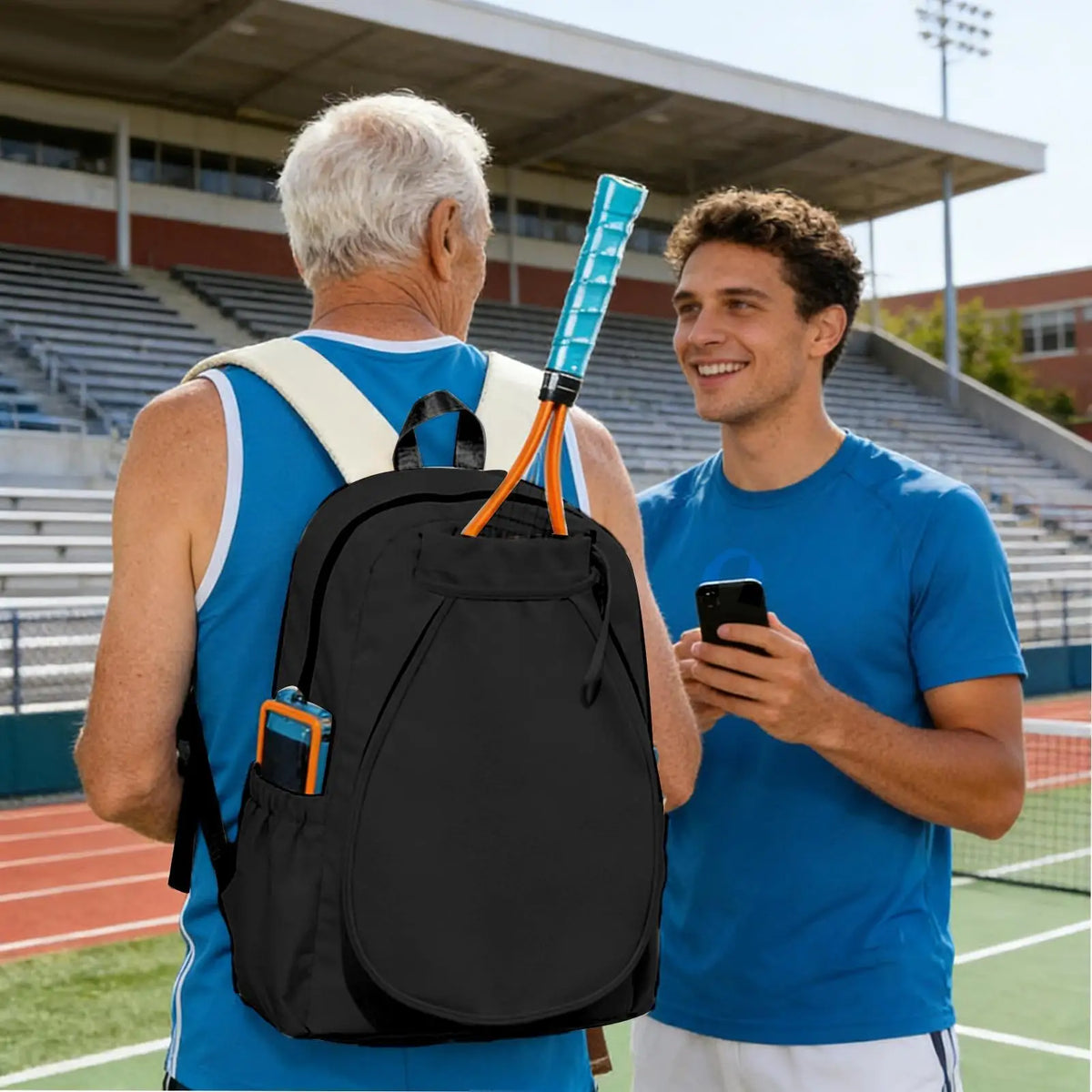 Pickleball Bags For Men Holds 2 Rackets Training Pack With Shoe Compartment And Waterproof Pocket Tennis Racket Backpack For