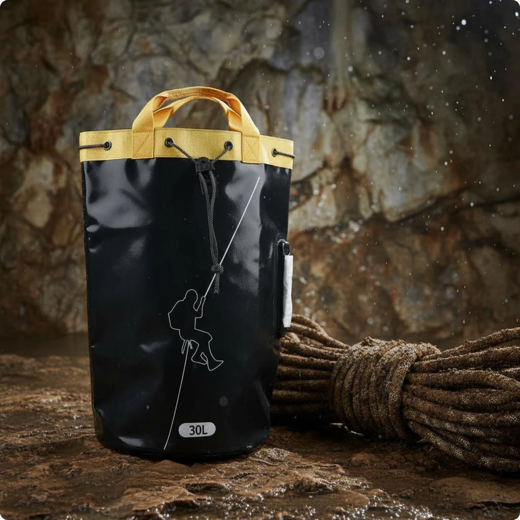 Rope Storage Backpack Drawstring Closure Climbing Rope Backpack Outdoor Gear Drain Hole Carry Handles for Climbers