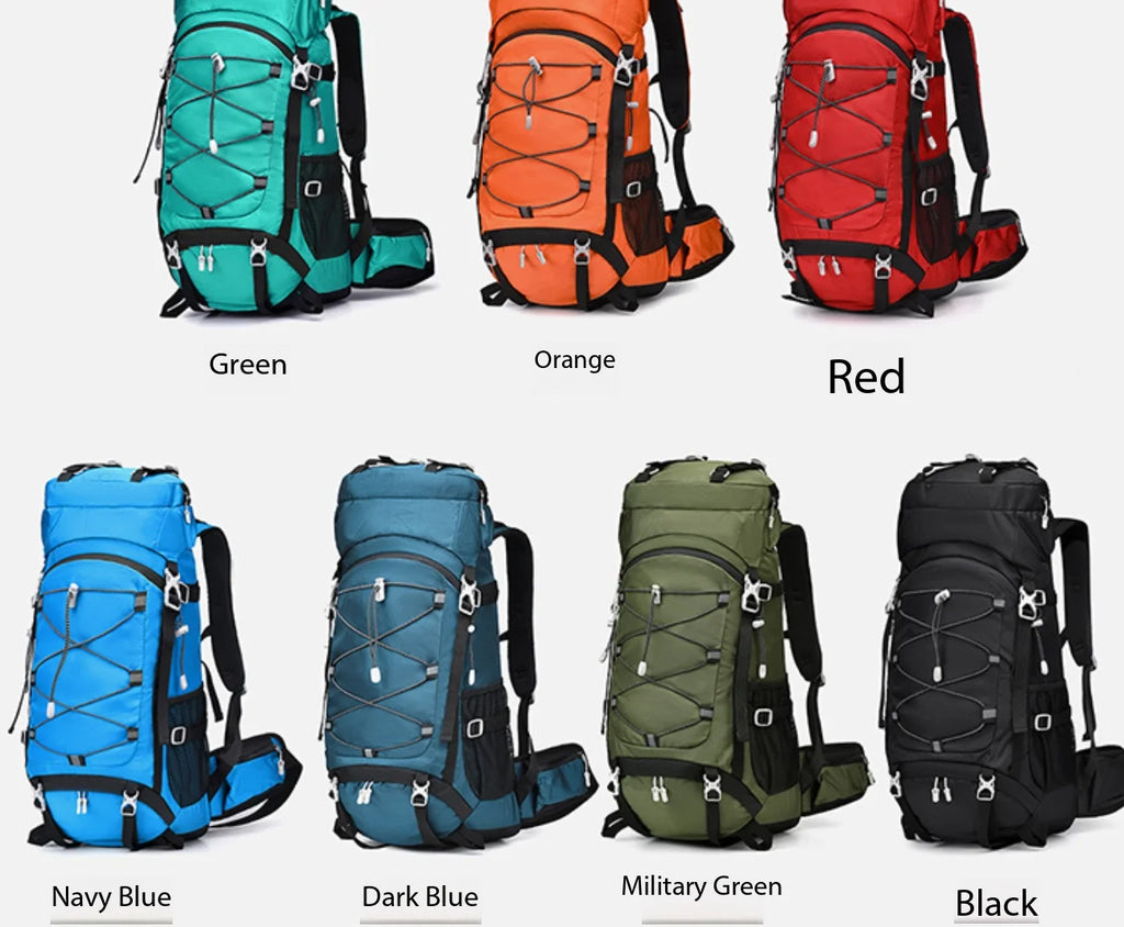 60L Large Capacity Professional Hiking Backpack Unisex Outdoor Camping Trekking Climbing Travel Rucksack for Men Women