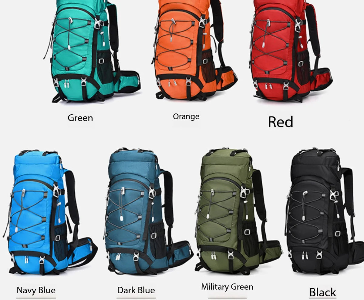60L Large Capacity Professional Hiking Backpack Unisex Outdoor Camping Trekking Climbing Travel Rucksack for Men Women