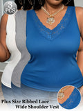 Women's Plus-Size Lace V-Neck Vest Tops – 3 Pack