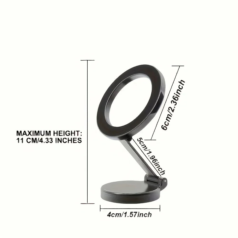 All-Metal Aluminum Alloy MagSafe Car Mount – 360° Rotating, Strong Magnet Magnetic Phone Holder for iPhone & All Smartphones