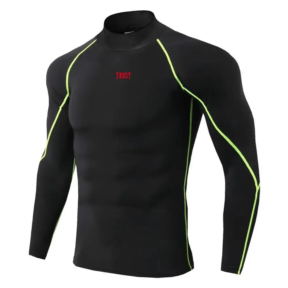 Men Sport T-shirt Quick Dry Bodybuilding Running Shirt Long Sleeve Compression Top Gym T Shirt Men Fitness Tight Men Underwear