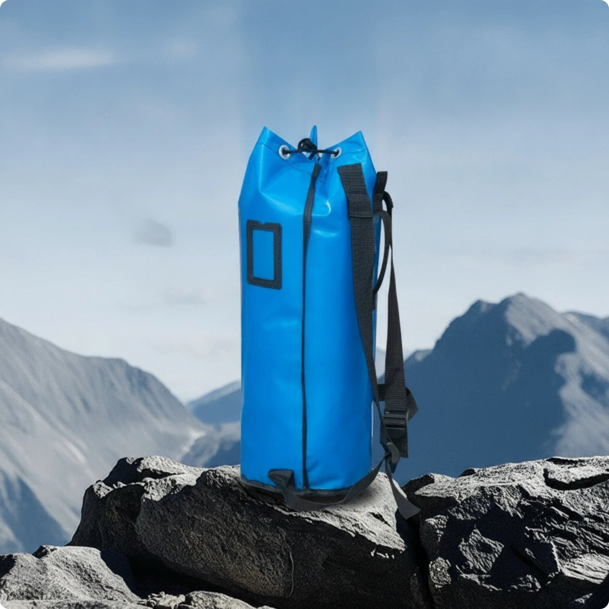 Cylindrical Rope Bag Waterproof Climbing Rope Bag Gear Carrier Metal Eyelets Adjustable Backpack Straps for Climbers