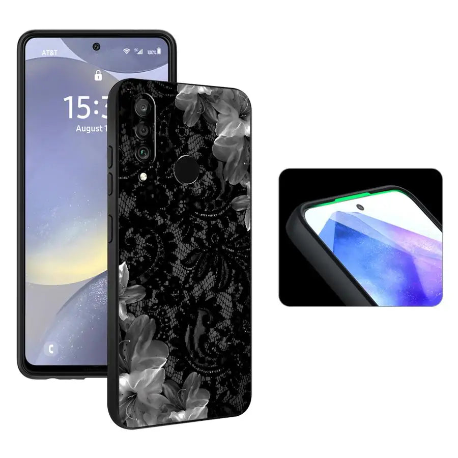 Case for Huawei P20 P40 Lite P30 P20 Pro P20 Lite 2018 P Smart 2019 Funda Phone Cover Black Floral Lace