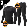 Men Autumn Winter Fashion Printed Thermal Underwear Set Simple Sport Style Warm Base Layer Long Johns Elastic Skin-friendly Top