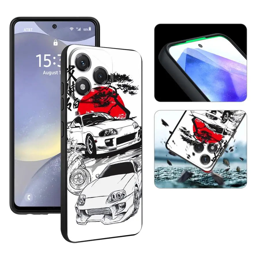JDM Sport COOL Car Case for Huawei P Smart 2019 P30 P20 Pro P20 Lite 2018 P20 P40 Lite Funda Phone Cover