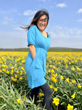 Petite Blue Dress with Pockets | Flattering Fit | UK Petite Women’s Dress