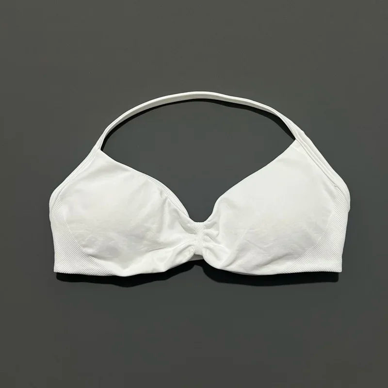 Histello Open-Back Sports Bra with Removable Cups