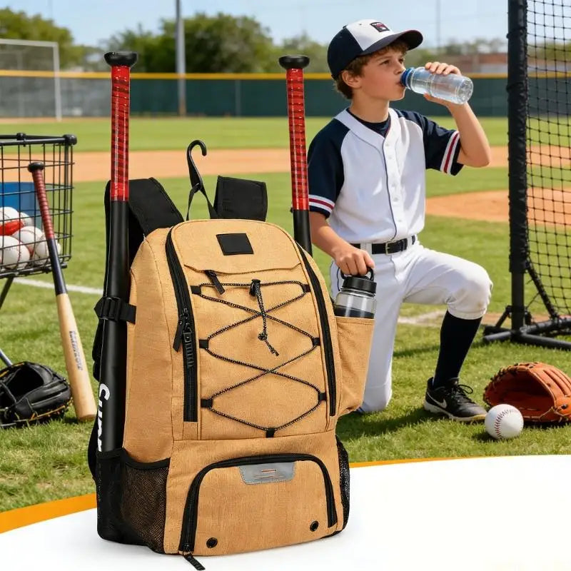 U2JB High Quality Polyester Baseball Practice Backpack Designed With Reinforced Fasteners And Ergonomic For Long Lasting Use