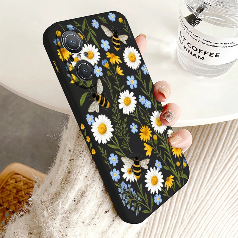 Bee Pattern Phone Case For Huawei Y9 Prime Y7 Pro 2019 Y7A Y9S Nova 6 9 SE 8i 5T 3i P20 P30 P40 Lite E P Smart Z Plus Soft Funda
