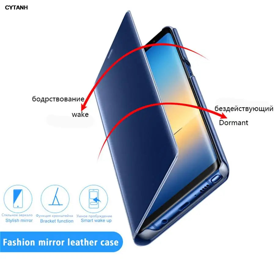 original Magnetic fundas Case For Samsung Galaxy A36 5G A 36 SM-A366F SM-A366M Luxury Mirror View Smart Flip Leather Phone Cover