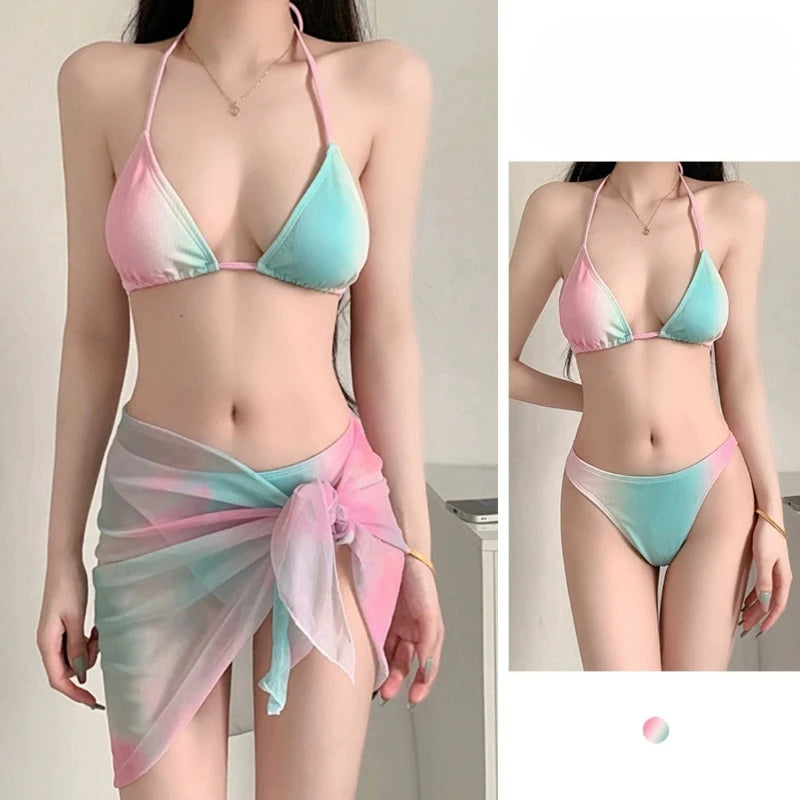 Women's Pink & Blue Bikini Set