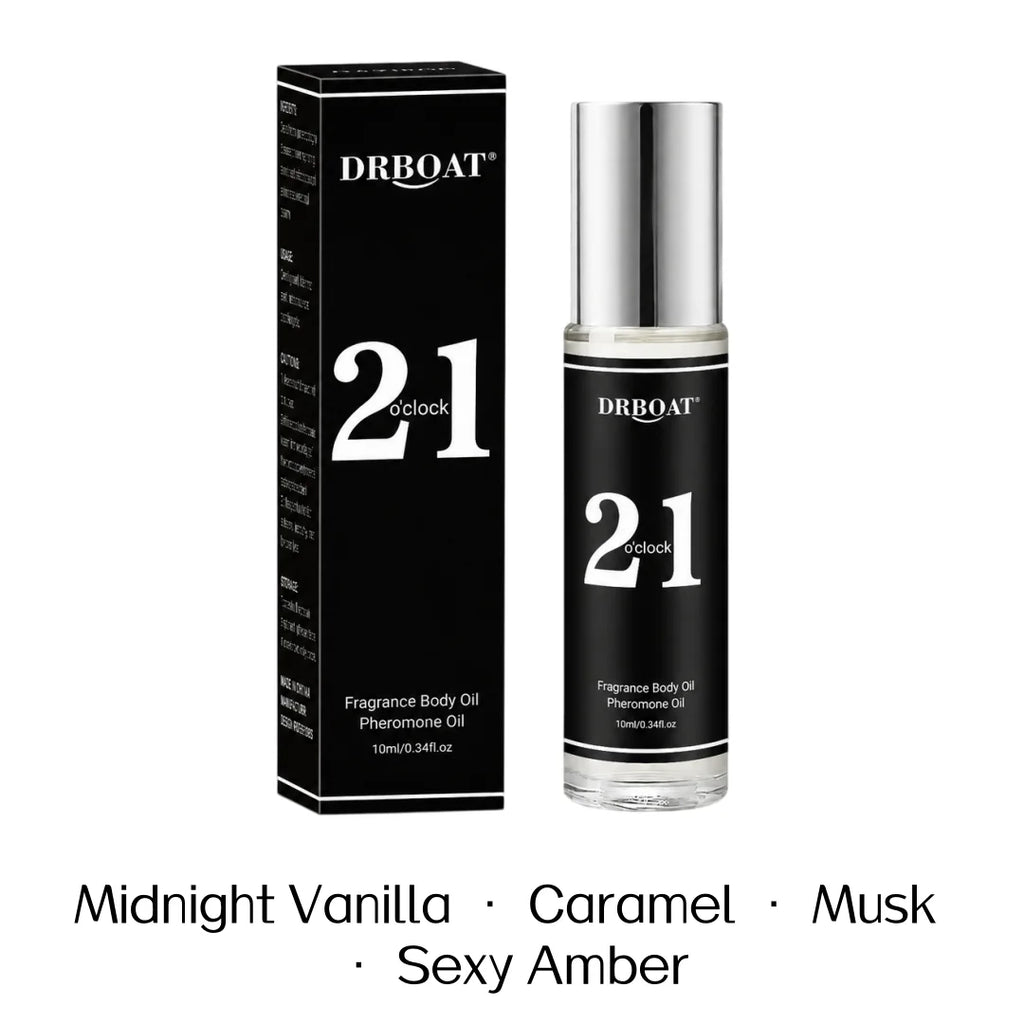 Men Roll On Perfume Oil, Caramel Amber Vanilla & Soft Sandalwood Vanilla, Long Lasting Alcohol-Free Fragrance
