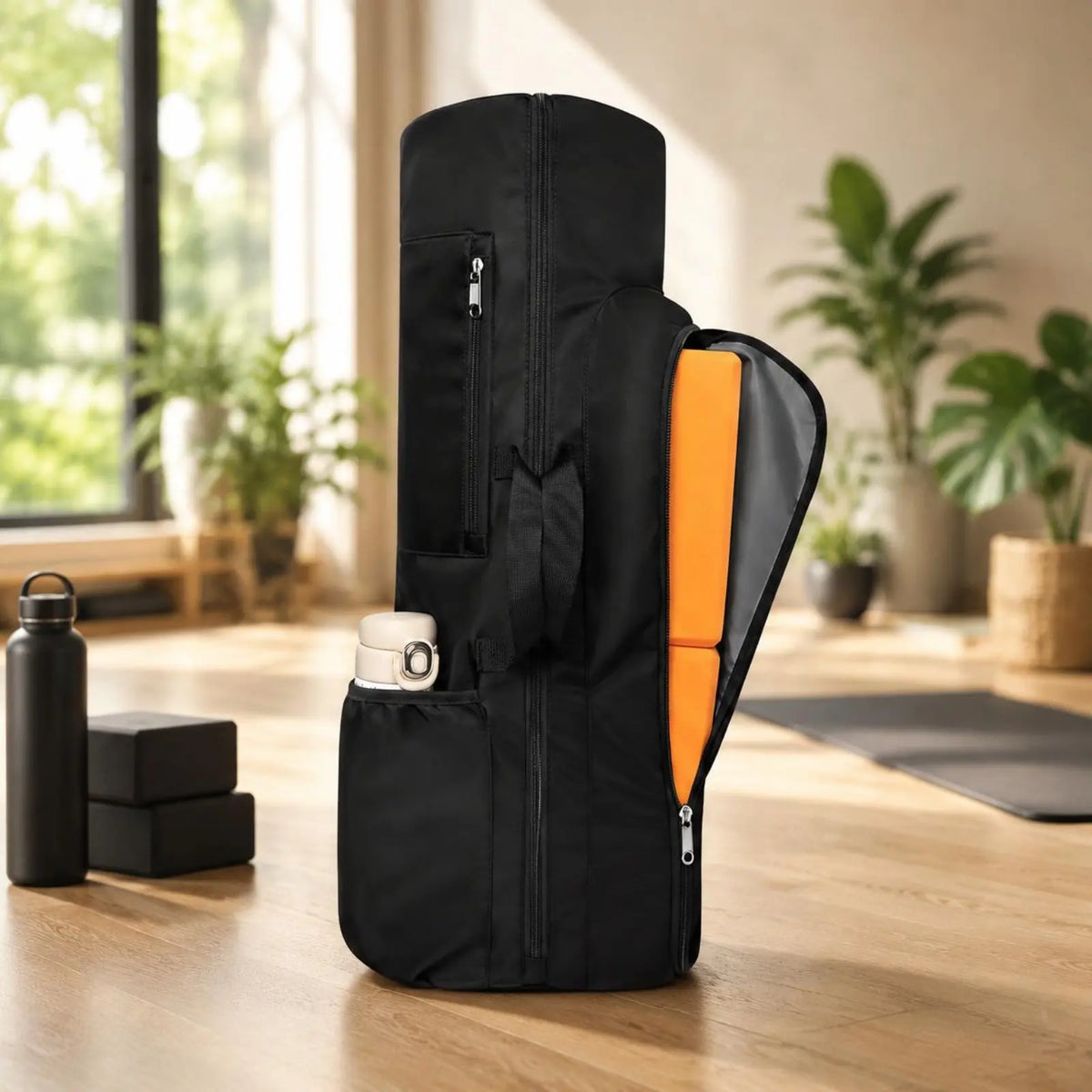 Mind-Body Mat Bag Multiple Pockets Mind-Body Backpack Mat Carrier Backpack Portable Sports Gear Organizer Easy to Carry