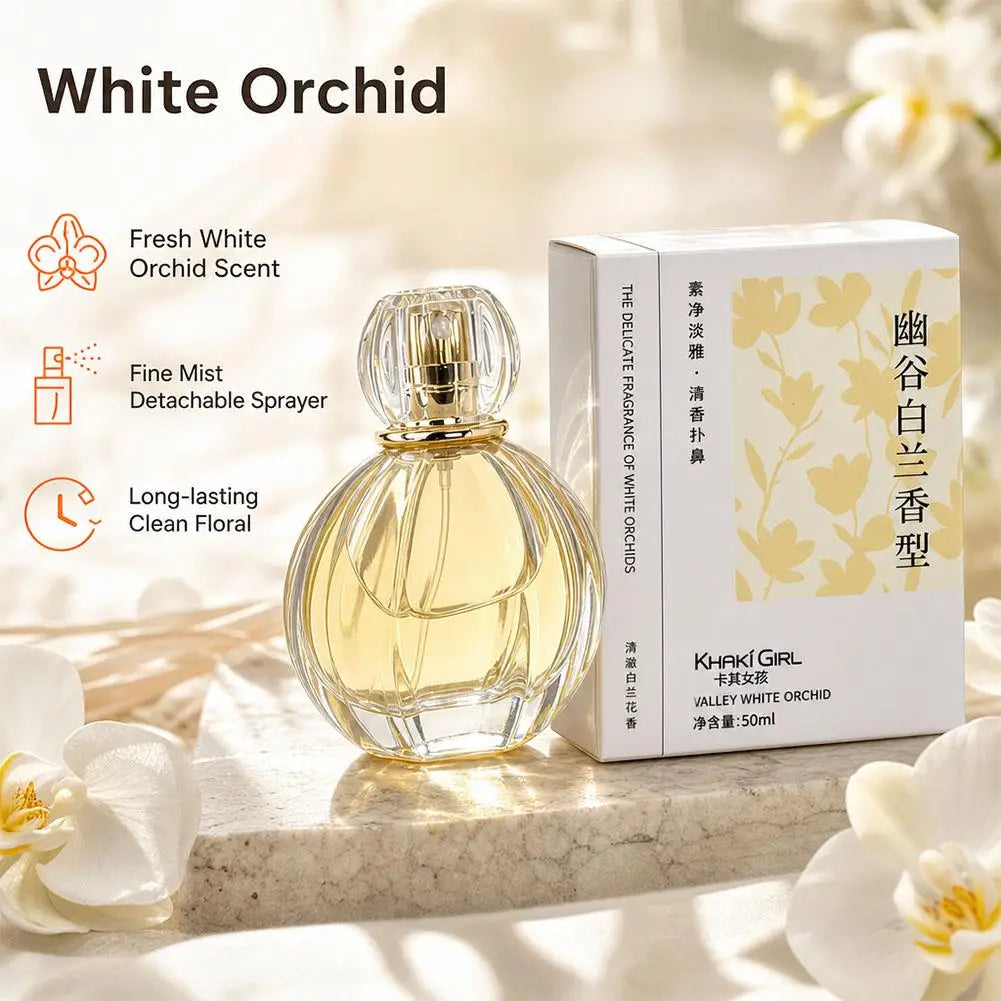 Fresh White Orchid Scent Long-lasting Clean Floral Fragrance Fine Mist Sprayer Long Lasting Eau De Fragrance 50ml