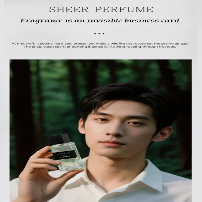 50ml Unisex Fresh Woody Perfume Long Lasting Natural Green Scent Spray Light Eau de Toilette for Men Women Daily Casual
