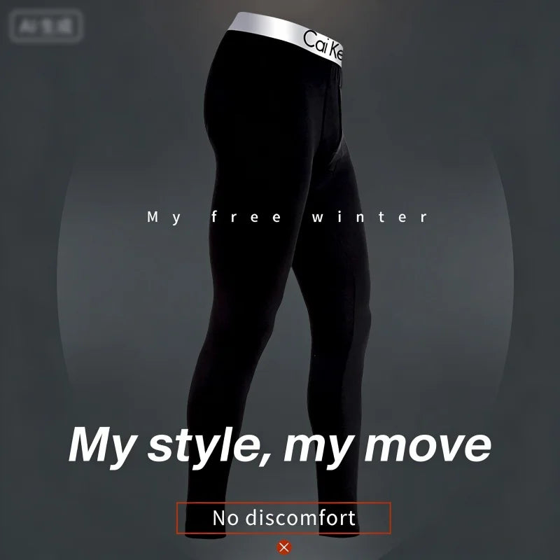 Men's Thermal Underwear Pants Winter Thick Fleece Lined Long Johns Warm Leggings Base Layer Bottoms Keep Warm Compression Tights