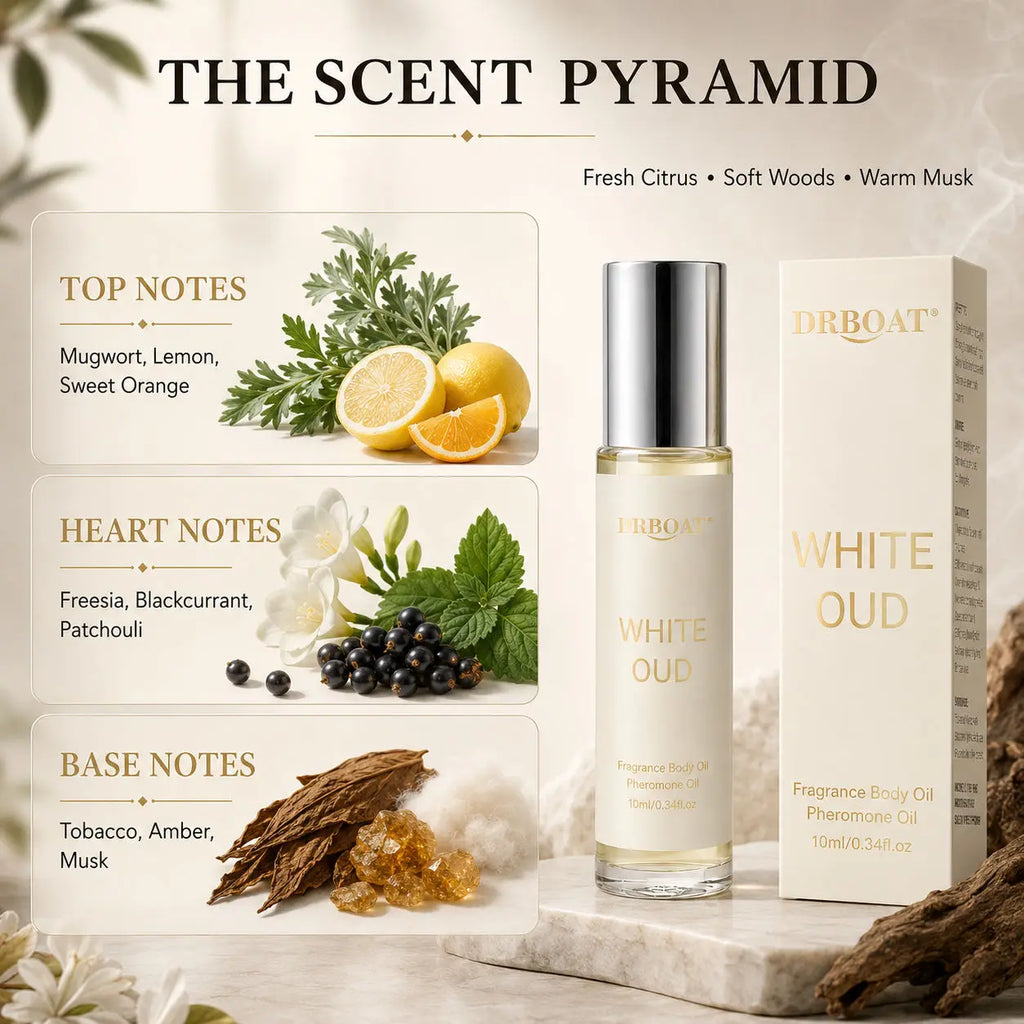 Men Roll-on Perfume Oil,Fresh Citrus White Oud Woody,Alcohol-Free Long Lasting Scent,Portable Pocket Travel Fragrance Gift