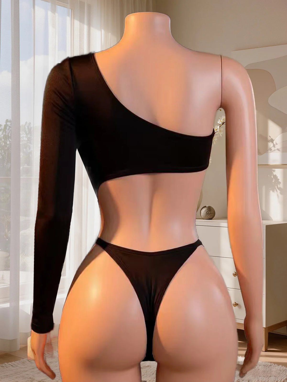 Women's One-Shoulder Cut-Out Bodysuit