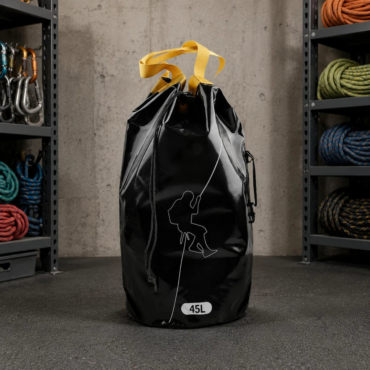 Climbing Rope Backpack Mesh Material Climbing Rope Bag Drain Hole Side Handle for Canyoning