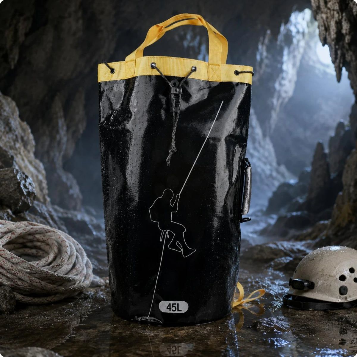 Rope Storage Backpack Drawstring Closure Climbing Rope Backpack Outdoor Gear Drain Hole Carry Handles for Climbers