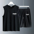 Men's Tank Top Sets 2026 Summer Quick drying 2 piece set beach jogging set crewneck men's suits sports seaside oversize running