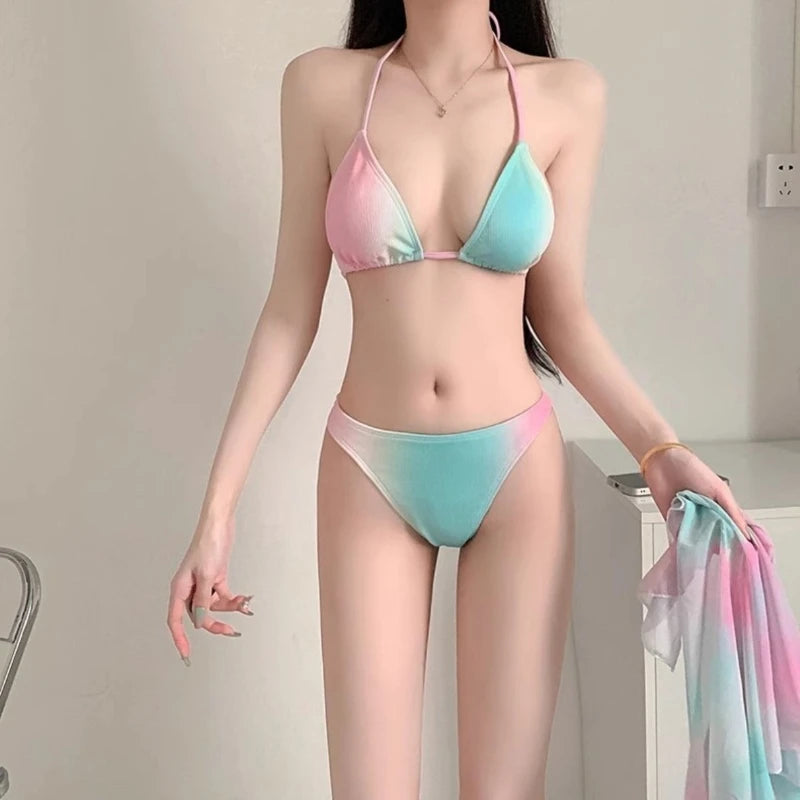 Women's Pink & Blue Bikini Set