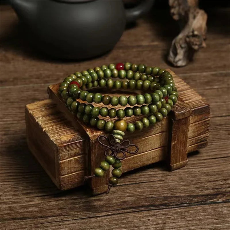 108-Bead Sandalwood Mala Bracelet & Necklace