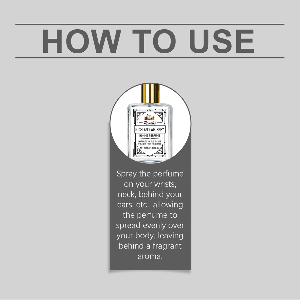 Roxelis 50ml Charm Whisky Men's Perfume Gulong Fragrance Elegant Fresh Charm Fragrance for Men Perfume
