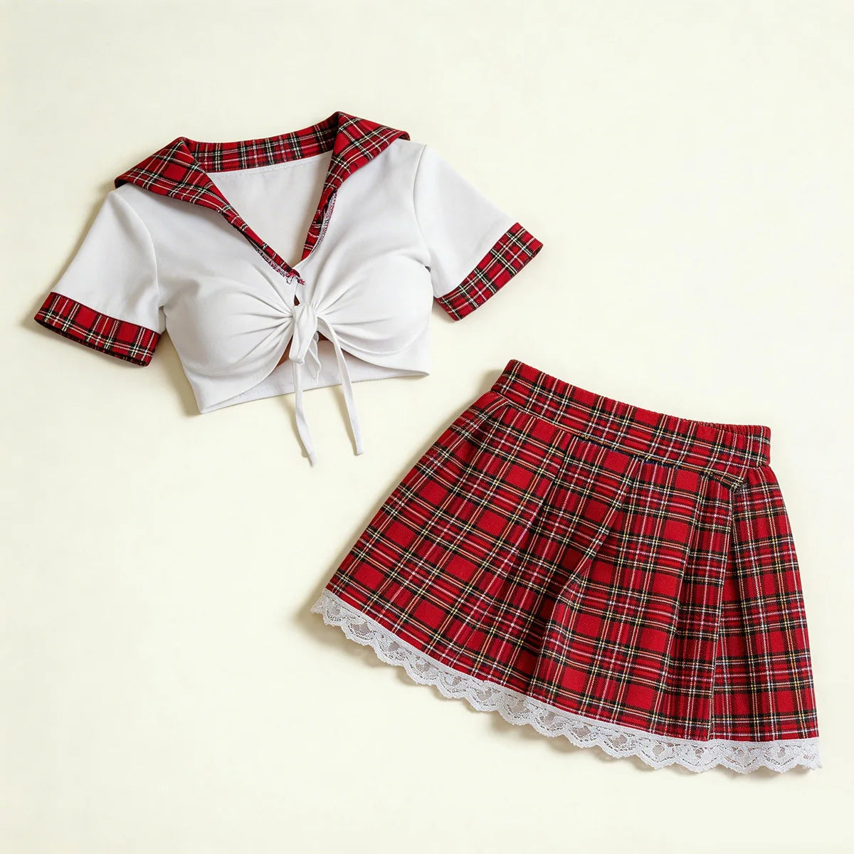 Women's Red Babydoll Costume Set