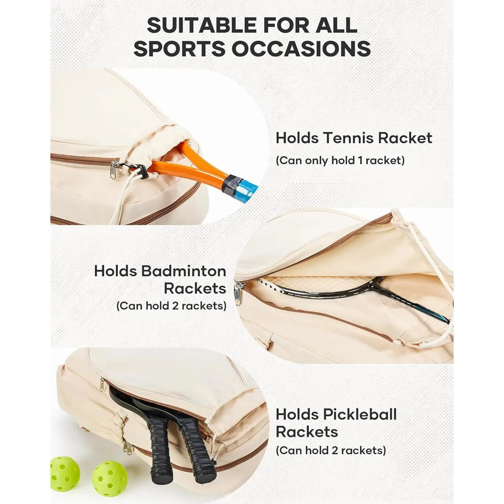 Pickleball Paddle Bag Holds 2 Rackets Training Pack With Shoe Compartment And Waterproof Pocket Gym Backpack For Training