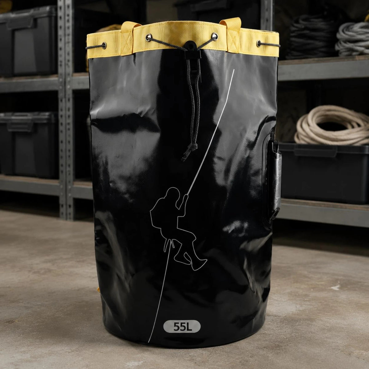 Rope Storage Backpack Drawstring Closure Climbing Rope Backpack Outdoor Gear Drain Hole Carry Handles for Climbers