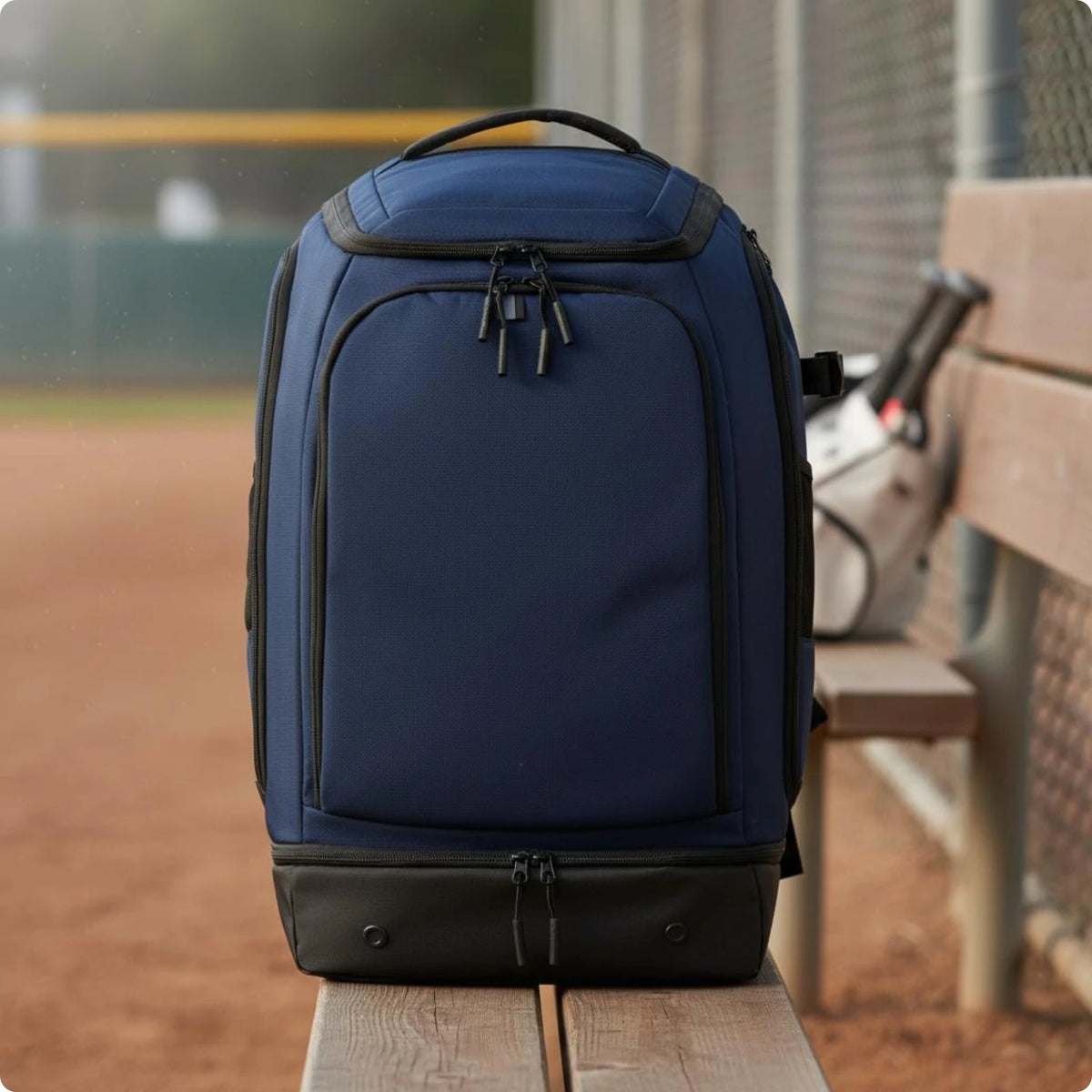 Baseball Equipment Backpack Custom Embroidery Softball Equipment Backpack Bat Sleeve Pack Vented Storage Wet Dry Separation