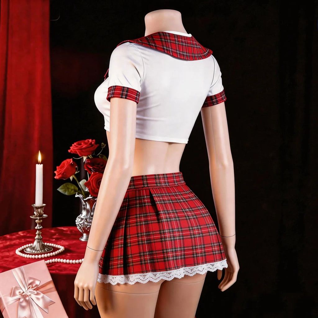 Women's Red Babydoll Costume Set