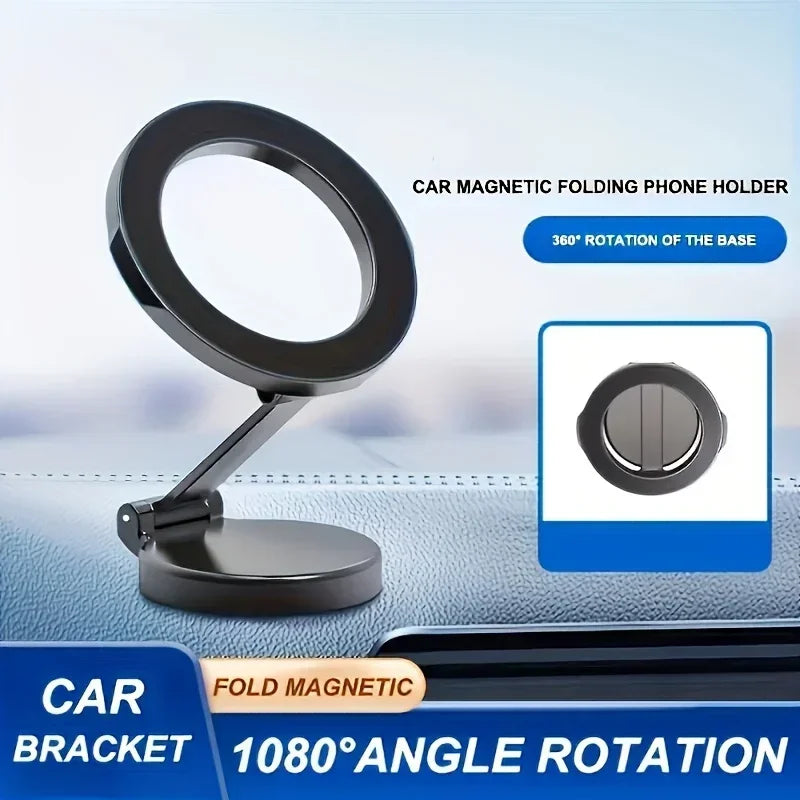 All-Metal Aluminum Alloy MagSafe Car Mount – 360° Rotating, Strong Magnet Magnetic Phone Holder for iPhone & All Smartphones