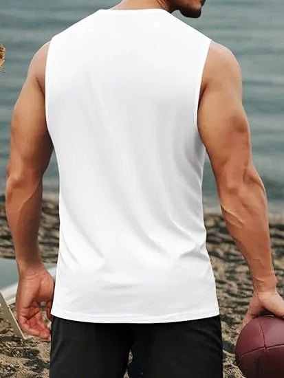 Men's Tank Top Sets 2026 Summer Quick drying jogging suit seaside Breathable  beach running sports oversize sports two-piece