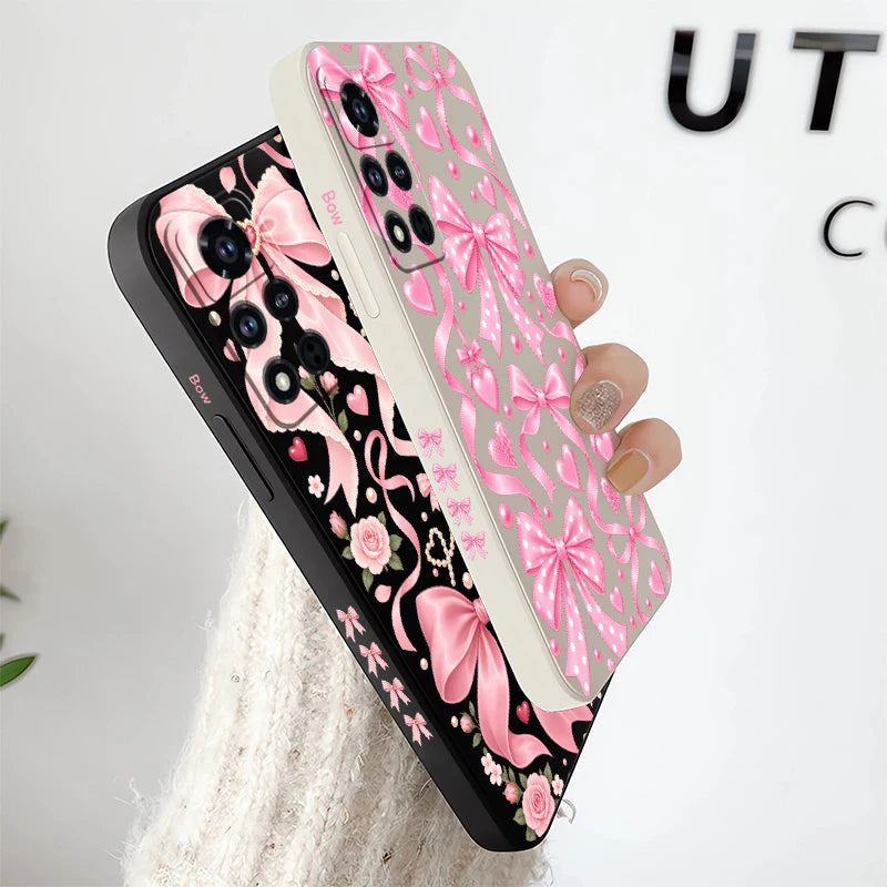 Bow Knots Flower Phone Case For Honor 600 Pro 400 70 Lite 500 200 90 Smart 50 SE 20 9C 9X Pro Shockproof Silicon Soft Cases Etui