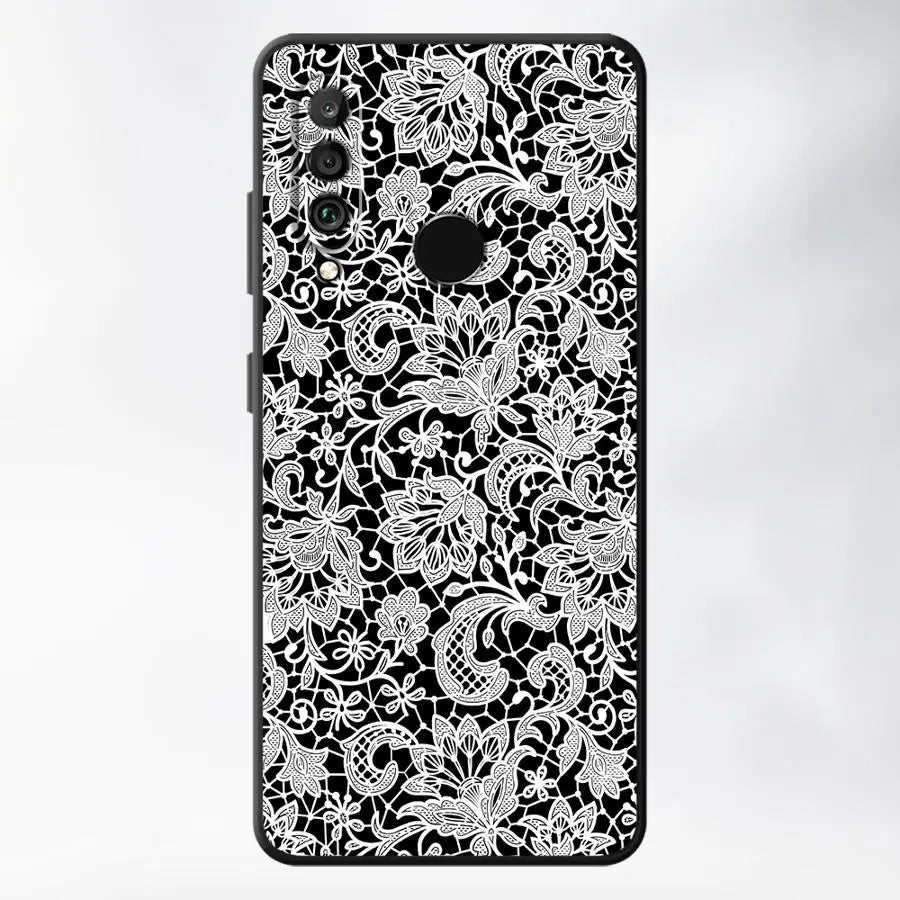 Case for Huawei P20 P40 Lite P30 P20 Pro P20 Lite 2018 P Smart 2019 Funda Phone Cover Black Floral Lace