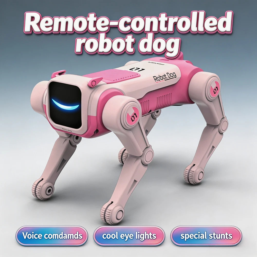 Smart Remote Controlled Robot Dog Simulated Mechanical Dog Toy Voice Command Electric Interactive Toy Birthday Holiday Gift