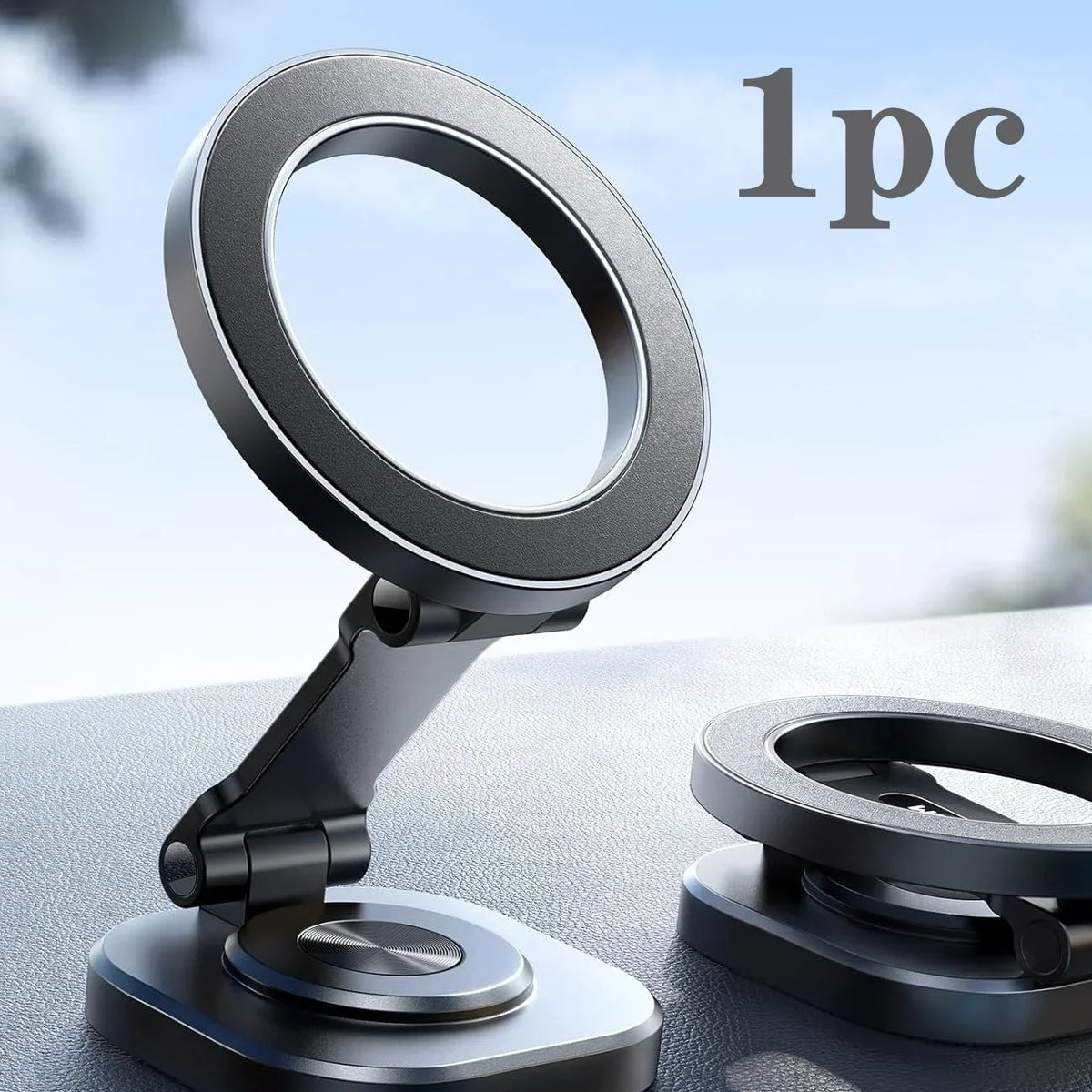 All-Metal Aluminum Alloy MagSafe Car Mount – 360° Rotating, Strong Magnet Magnetic Phone Holder for iPhone & All Smartphones