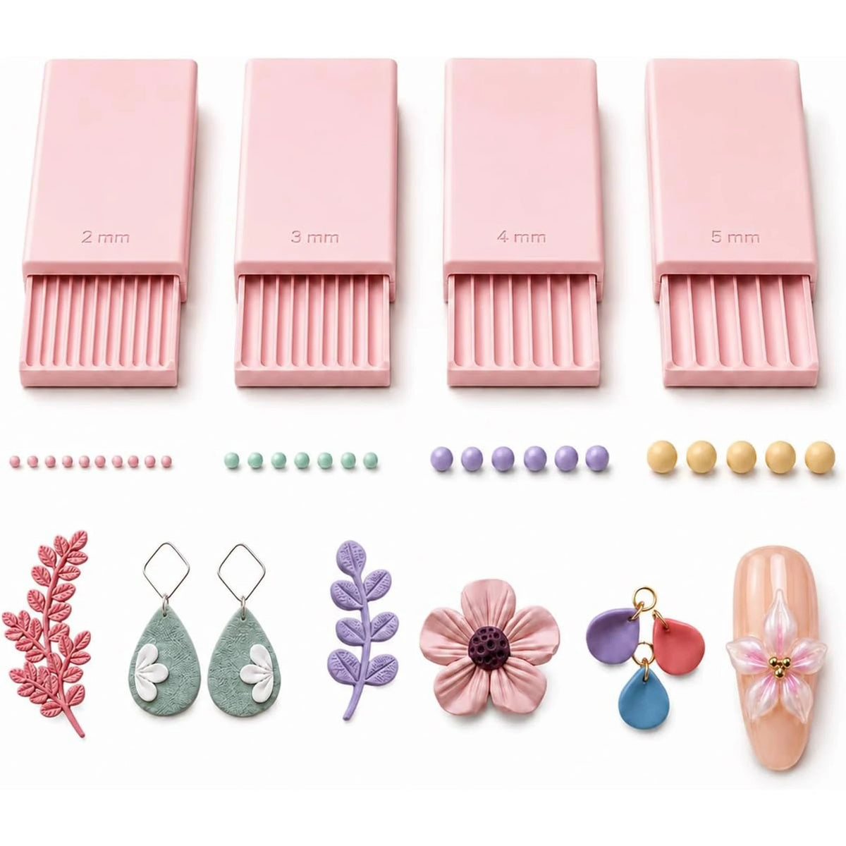 4-Piece Nail Art & Clay Bead Roller Set
