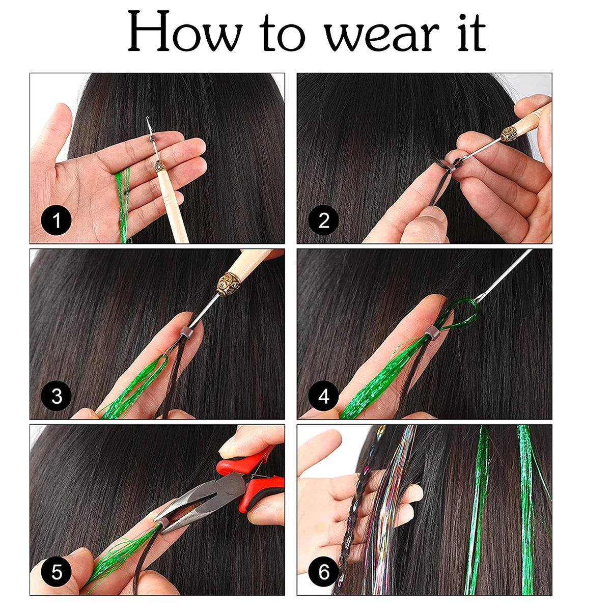 48-Inch Sparkle Hair Tinsel Kit