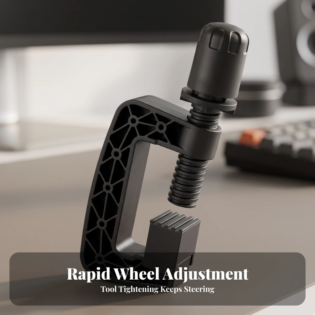 Steering Wheel Clamp with Adjustment Screw Adjustable Steering Wheel Clamp Hardware Non-Slip Compact for Sim Racers, Racing Rigs